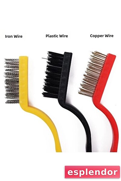 esplendor مجموعة تنظيف مفصلة بفرشاة سلكية مكونة من 3 قطع