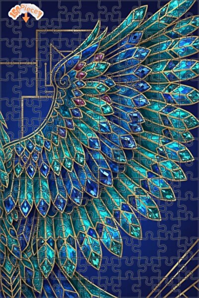 Esranın Dünyası Fabulous Crystal Winged Peacock Artwork Double-Layer Framed W...