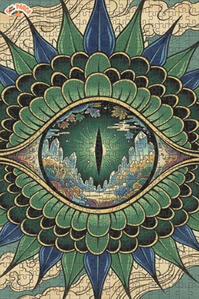 Esranın Dünyası Mysterious Eye Crystal World Oil Painting Lookalike Double-La...