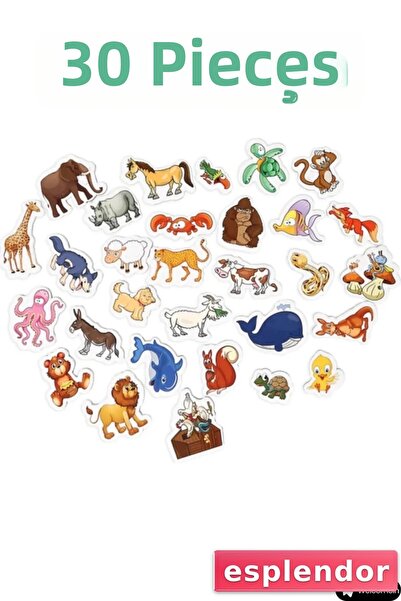 esplendor لعبة مغناطيسية مغناطيسية 30 قطعة حيوانات 26 قطعة مجموعة تعليمية من ...