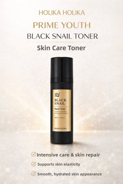 Holika Holika Prime Youth Black Snail Repair Toner - Skin Brightening and Ant...