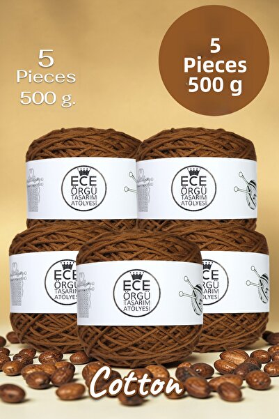 Ece Örgü Tasarım Atölyesi Χρώμα κακάο, 2 χιλ., στριφτό, 100% βαμβακερό νήμα π...