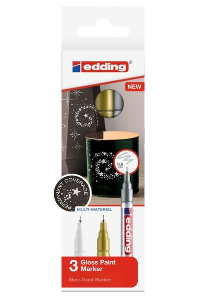 Edding 3'lü Metalik Boya Dekor Markör Set 0.8mm