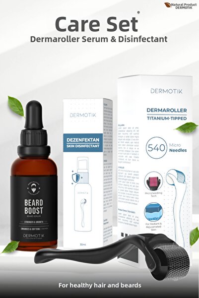 Dermotik تيتانيوم 540 إبرة ديرمارولر 1 ملم، مجموعة سيروم الشعر واللحية ومطهره...