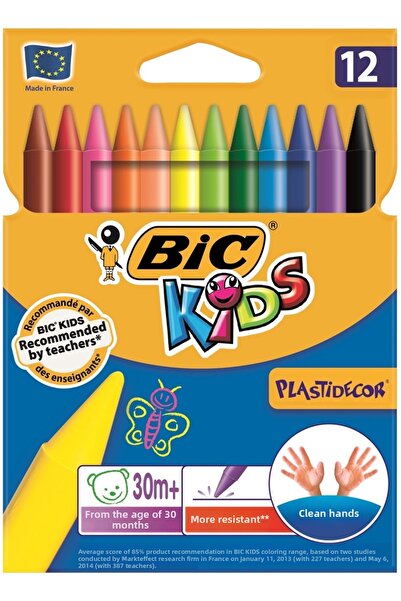 Bic قلم تلوين بلاستيدكور قابل للمسح للأطفال 12 لون 920299 920299
