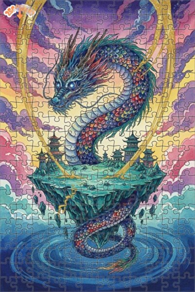 Esranın Dünyası Dragon Art Double Layer Framed Wooden Puzzle 250 Pieces 30X30