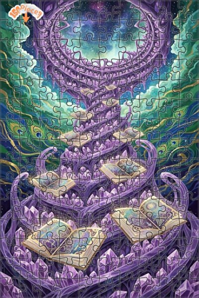 Esranın Dünyası Mysterious Knowledge Crystal Art Double-Layer Framed Wooden P...