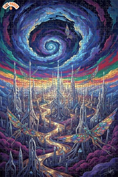 Esranın Dünyası لعبة ألغاز خشبية بإطار مزدوج الطبقات من فانتاستيك سيتي، مخلوق...