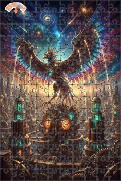 Esranın Dünyası Mechanical Phoenix Steampunk Art Printed Double-Layer Framed ...