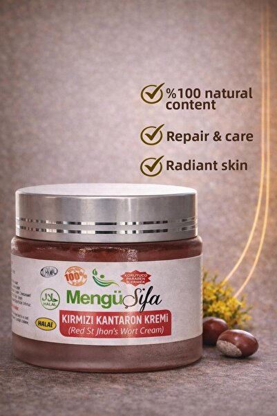 mengü şifa كريم نبتة سانت جون الأحمر 50 مل - ترطيب وإصلاح اليدين والوجه والجسم