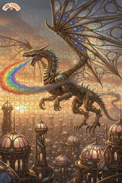Esranın Dünyası Mechanical Celestial Dragon Oil Painting Lookalike Art Puzzle...