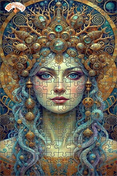 Esranın Dünyası لوحة زيتية لملكة البحر تبدو كالفناء الفني الحديث، لغز خشبي مك...