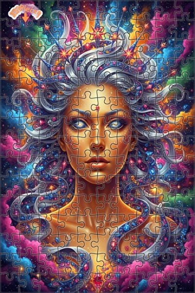Esranın Dünyası Space Queen Cosmic Beauty Oil Painting Double-Layer Framed Wo...