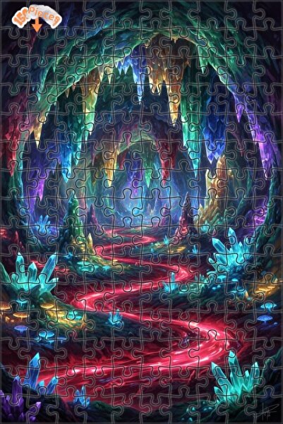Esranın Dünyası Crystal Cave Dream Double Layer Framed Wooden Puzzle 150 Piec...