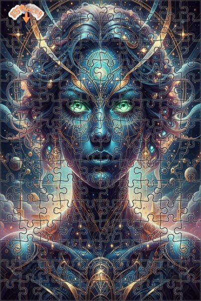 Esranın Dünyası Cosmic Woman Art Print Double-Layer Framed Wooden Puzzle 150 ...