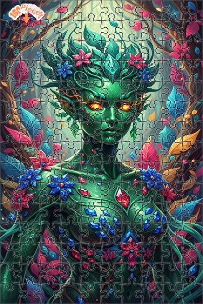 Esranın Dünyası Forest Fairy Watercolor Look Wooden Puzzle Double-Layer Frame...