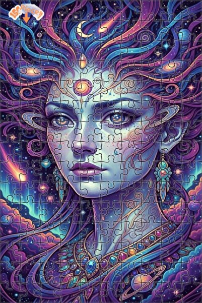 Esranın Dünyası The Queen of the Galaxy Watercolor Look Double Layer Framed W...