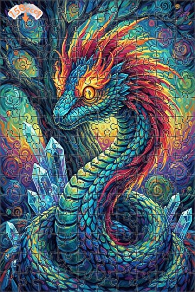 Esranın Dünyası Dragon Crystal Dream Oil Painting Lookalike Wooden Puzzle 150...