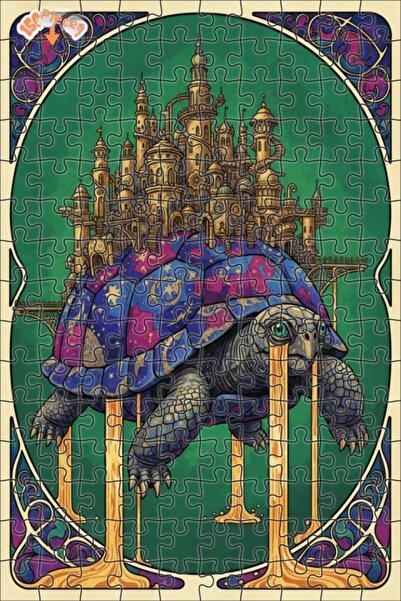 Esranın Dünyası Turtle City Watercolor Double-Layer Framed Wooden Puzzle 150 ...