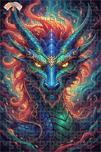 Esranın Dünyası Dragon Fire Oil Painting Look Modern Art Double Layer Framed ...