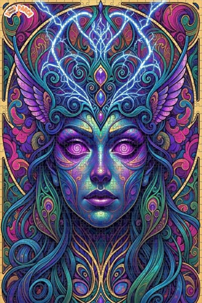 Esranın Dünyası Magical Energy Goddess Oil Painting Lookalike Double-Layer Fr...