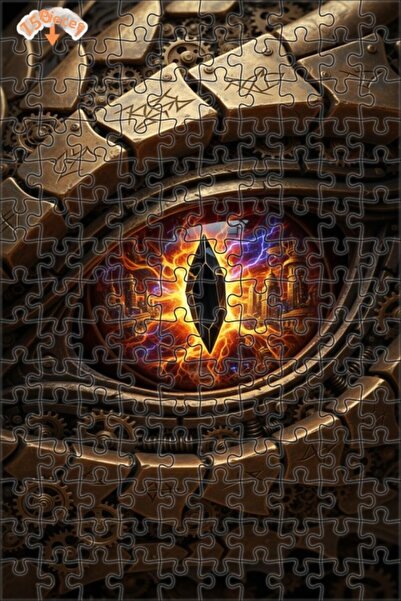 Esranın Dünyası Dragon Eye Steampunk Oil Painting Lookalike Double-Layer Fram...