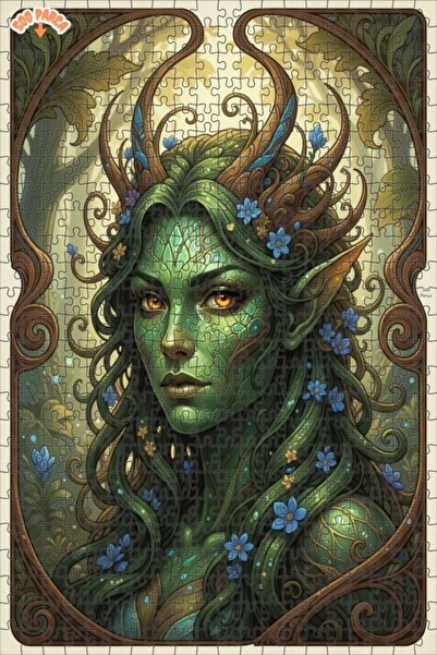 Esranın Dünyası Forest Fairy Art Looking Oil Painting Double-Layer Framed Woo...