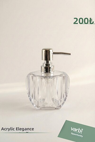 Varbifırsat Acrylic Wavy Liquid Soap Dispenser 200 ml |   Modern Decorative D...