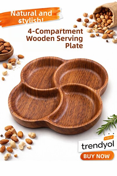 Oslo M.Coco Migne Four-Compartment Snack Bowl 19 cm Brown & Adenya Basket