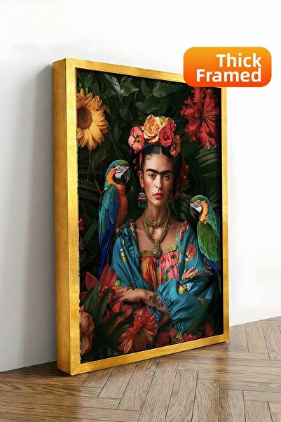 Zestia Εκτύπωση σε καμβά με χρυσό πλαίσιο, Πορτρέτο της Φρίντα Κάλο, Σειρά Pr...