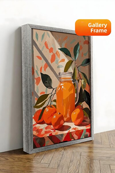 Zestia Tablou pe pânză înrămat cu argint cu suc de fructe și portocale – Seri...