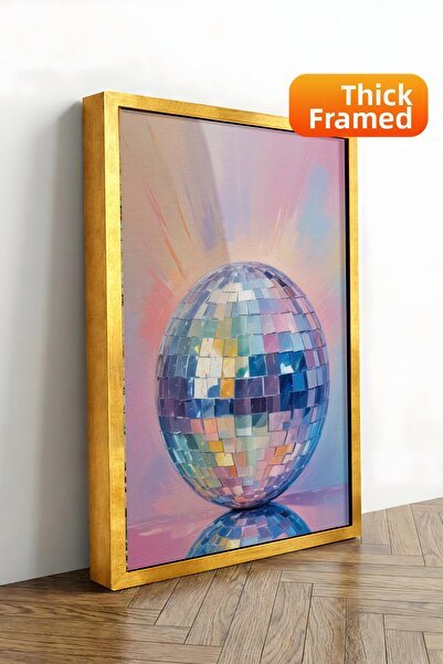 Zestia Minge de discotecă din pânză cu ramă aurie – Seria Premium Pastel Stră...