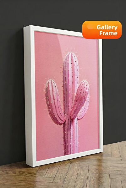Zestia Πίνακας σε καμβά με λευκό πλαίσιο, Σειρά Premium με εικονογράφηση Κάκτ...