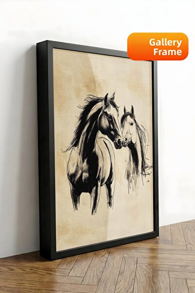 Zestia Πίνακας σε καμβά με μαύρο πλαίσιο Noble Horses Premium Series No 108604