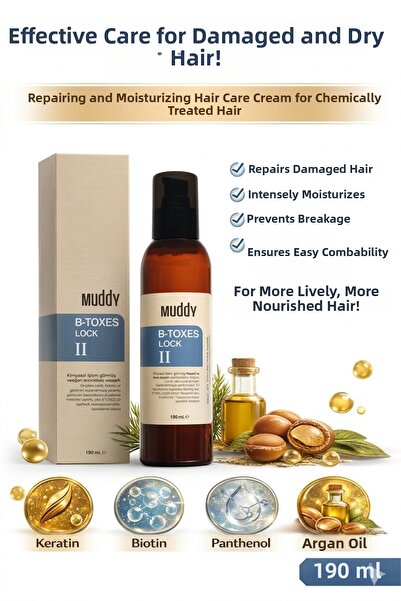 Muddy 190 مل حليب B-toxes Lock II - مغذي ومرمم للشعر التالف