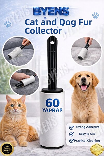 BYENS Rolă pentru colectarea părului și pisică rolă adezivă pentru colectarea...