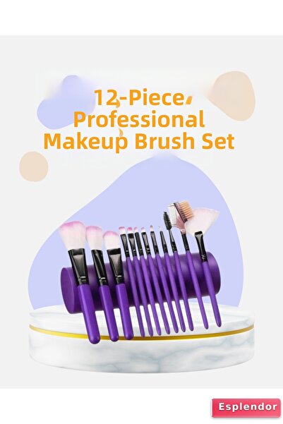 esplendor 12-Piece Makeup Brush Set with Soft Bristles for a Natural Look, Su...
