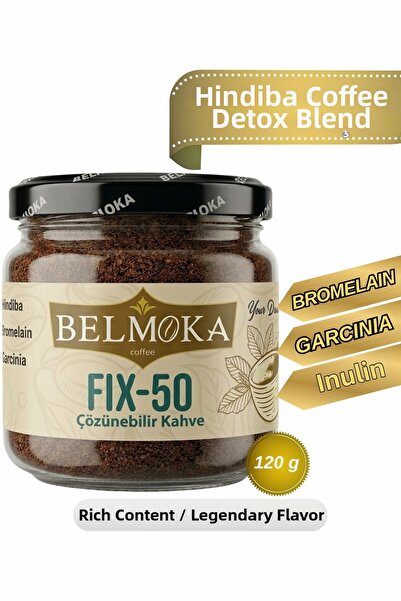 BELMOKA فيكس-50 بروميلين وغارسينيا ك بوشاح قهوة الهنديبا 120 جرام