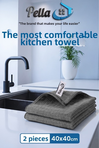 pella Imported (Microfiber) Kitchen Countertop Cloth 40X40 (2 Pieces)