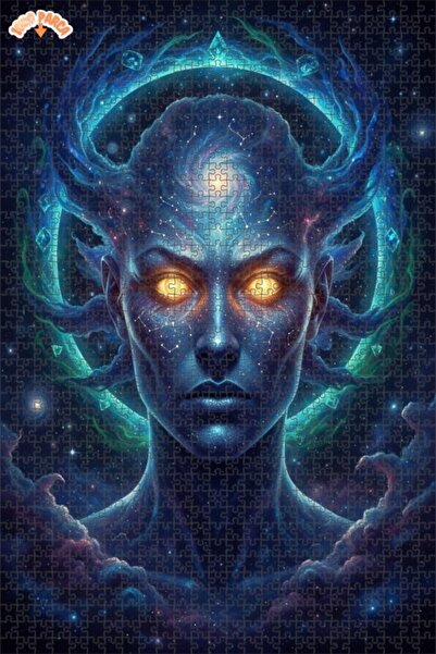 Esranın Dünyası لوحة زيتية بتصميم الروح الكونية، مزدوج الطبقات قطعة من الألغا...