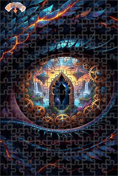 Esranın Dünyası لغز خشبي من نوع Dragon Eye SteamPunk Art Marvel مكون من مزدوج...