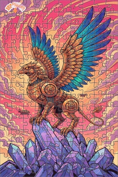 Esranın Dünyası لغز خشبي ميكانيكي من نوع جريفون كريستال فيرقم مزدوج الطبقات م...