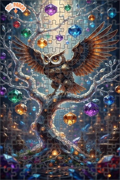 Esranın Dünyası لغز خشبي على شكل شجرة مجوهرات على طراز ستيمبانك مع مزدوج الطب...