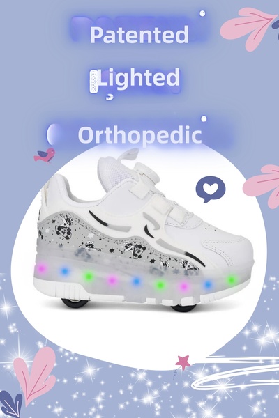 WALKWAY White Lighted Skates Orthopedic Unisex Children's Sports Shoes Nils