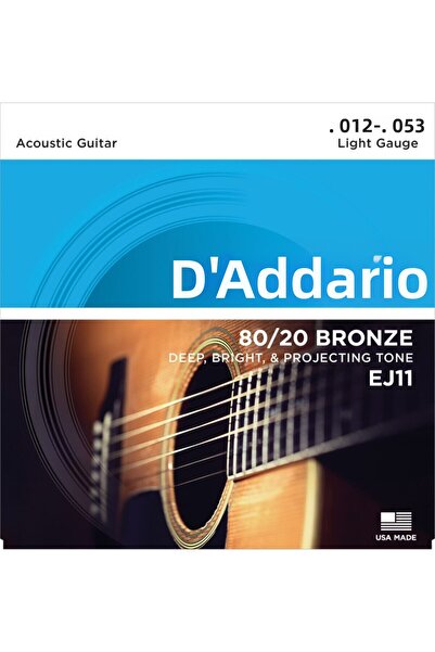 Daddario Комплект струни за акустична китара Daddario EJ11, 80/20 бронз, лек ...