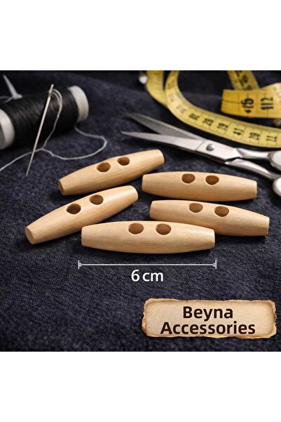 Beyna NATURAL WOODEN BOARD SOVEN 6 CM BUTTON 1 PACK 12 PIECES