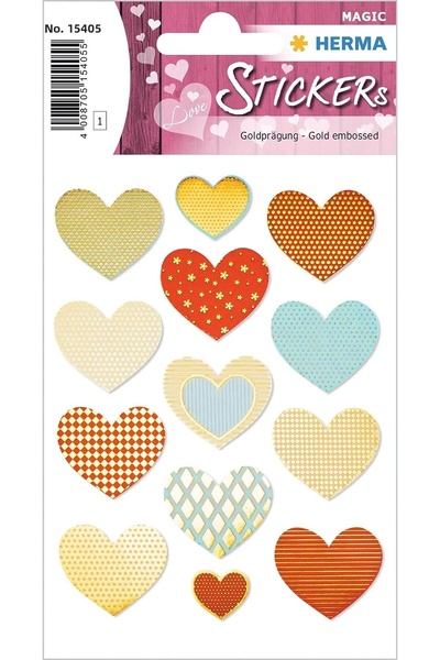 NcK Gold Colored Magic Sticker - Embossed Heart Pattern