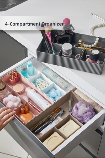 Orvila منظم درج 4 مقصورات منظم المجوهرات والمكياج