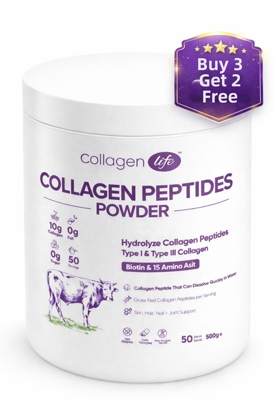 COLLAGEN LIFE مكمل غذائي يحتوي على ببتيدات الكولاجين المزدوجة التحلل الحيوي ب...