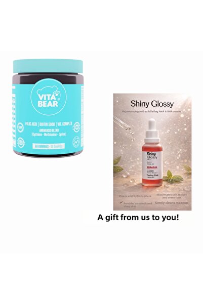 Vita Bear Strong Hair Gummy Hair Vitamin 60 Pieces + Shiny Glossy Aha Bha Eff...